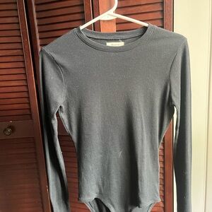 Madewell Black Long Sleeve Bodysuit